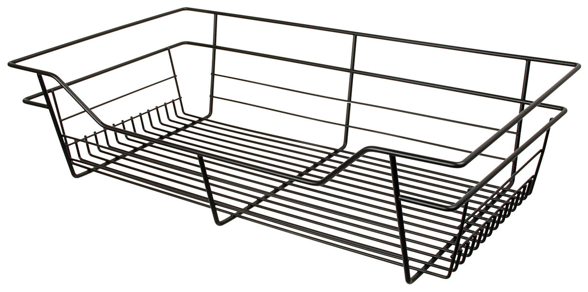 Häfele 547.41.658 Wire Closet Basket, with Full Extension Slides, Matte nickel, 16" x 29" x 17", with nickel-plated 16" slides