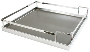 Häfele 546.92.282 Tray Set, Tandem Solo, Arena Trays, for 21" cabinets, chrome/maple, 2 trays per set