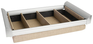 Häfele 807.77.913 TAG - Divided Lingerie Drawer, ENGAGE, Matte gold with beach fabric, 30" width