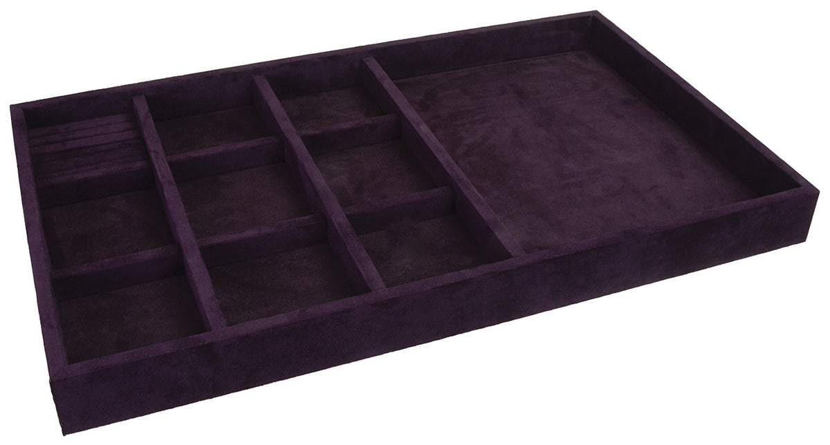 Häfele 811.03.120 Jewelry Tray, 2" Depth, Faux suede, plum