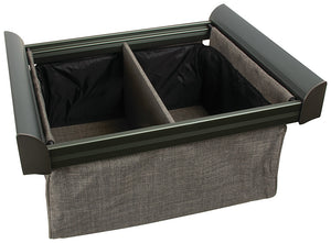Häfele 807.77.022 TAG - Divided Deep Drawer, ENGAGE, Matte aluminum with slate fabric, 24" width