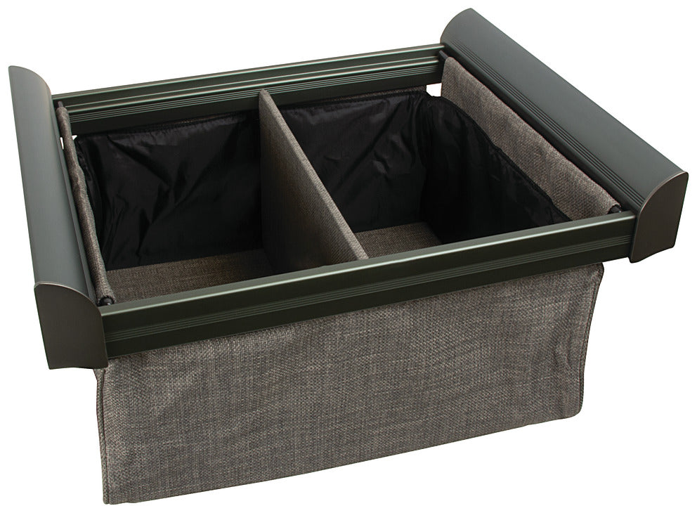 Häfele 807.77.922 TAG - Divided Deep Drawer, ENGAGE, Matte gold with beach fabric, 24" width