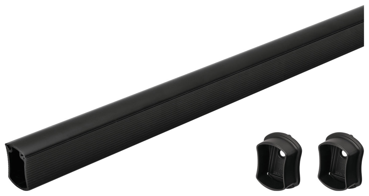 Häfele 801.78.716 TAG - Closet Rod with End Supports, Signature Collection, 23 3/4", black