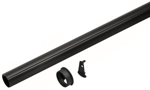 Häfele 801.42.356 TAG - Round Closet Rod with Supports, Synergy Elite Collection, Clear protective insert, Slate, 23 3/4"