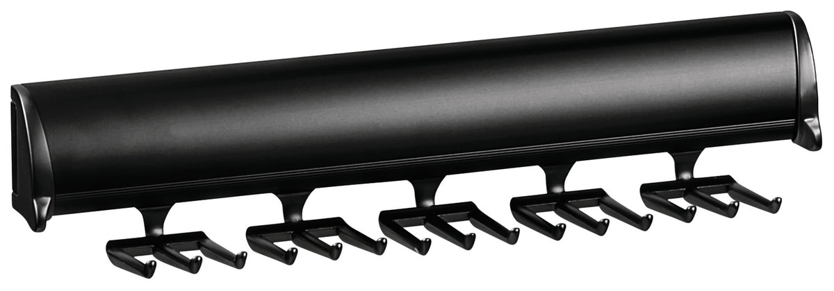 Häfele 807.67.601 TAG - Tie Rack, Synergy Elite Collection, 15 Hook, 11 7/8" Length, With full extension slide, Matte nickel