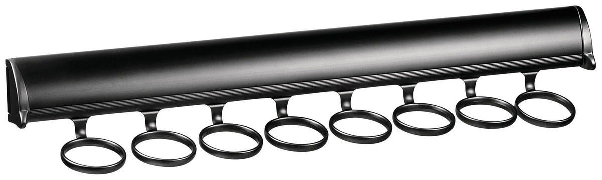 Häfele 807.67.525 TAG - Scarf Rack, Synergy Elite Collection, 8 Hook, 17 7/8", With full extension slide, Black