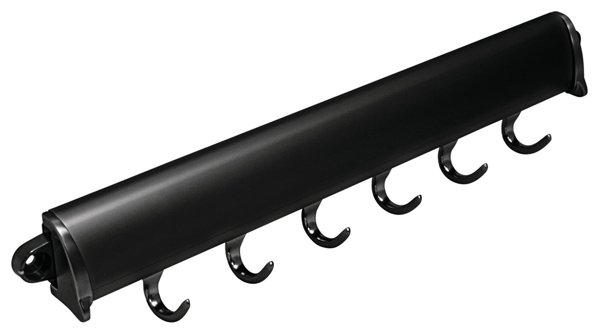 Häfele 807.67.383 TAG - Fixed Accessory Rack, Synergy Elite Collection, 6 Hook, 15 1/4", Slate