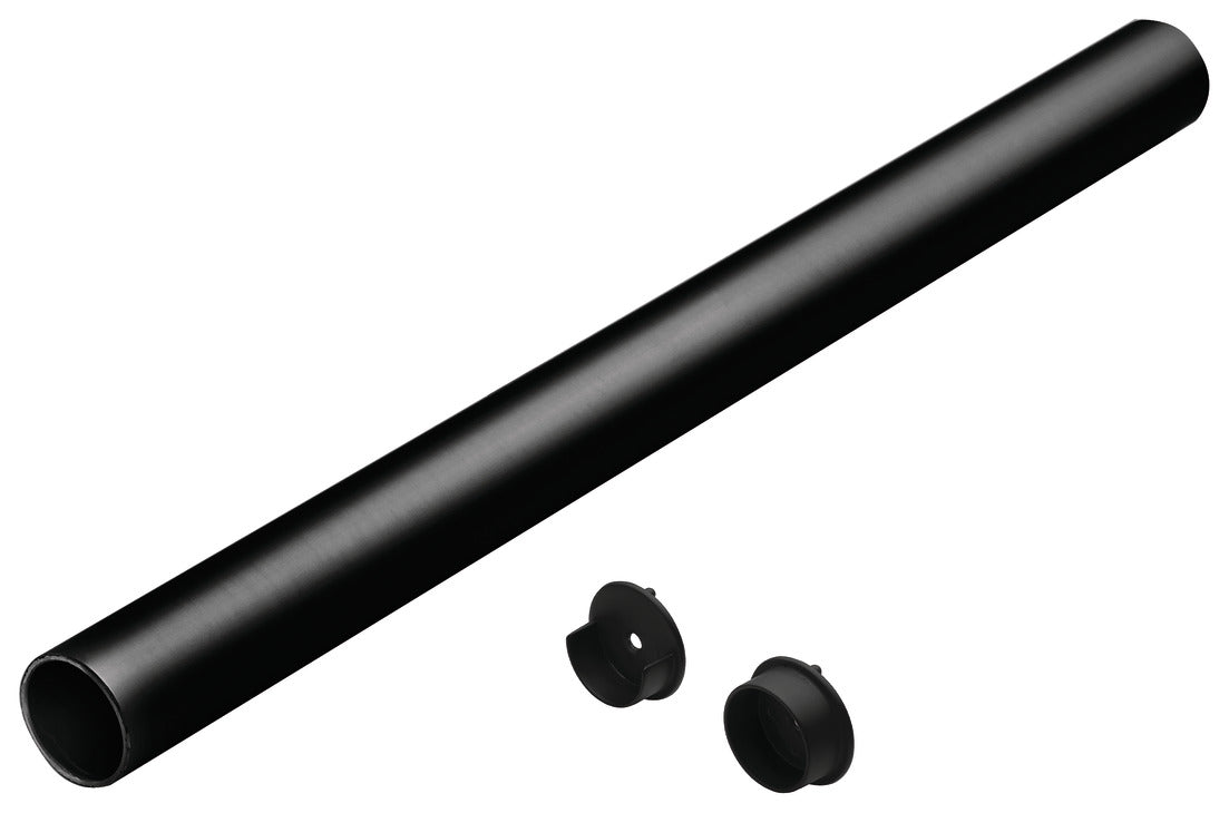 Häfele 801.42.936 TAG - Round Closet Rod with Supports, Synergy Collection, Matte aluminum, 23 3/4"