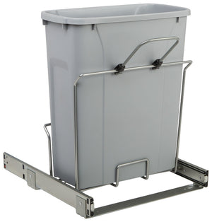 Häfele 503.13.744 KV - Waste Bin Pull-Out, Bottom Mount, Single, Ball Bearing Slide with Overtravel and Soft-Close, White, 50 qt.