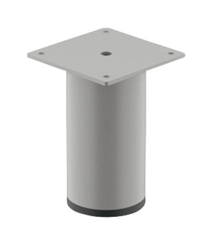 Häfele 634.74.252 Furniture Foot, Without height adjustment, With plate, Steel, jet black, RAL 9005, height: 150 mm, diameter: 50 mm