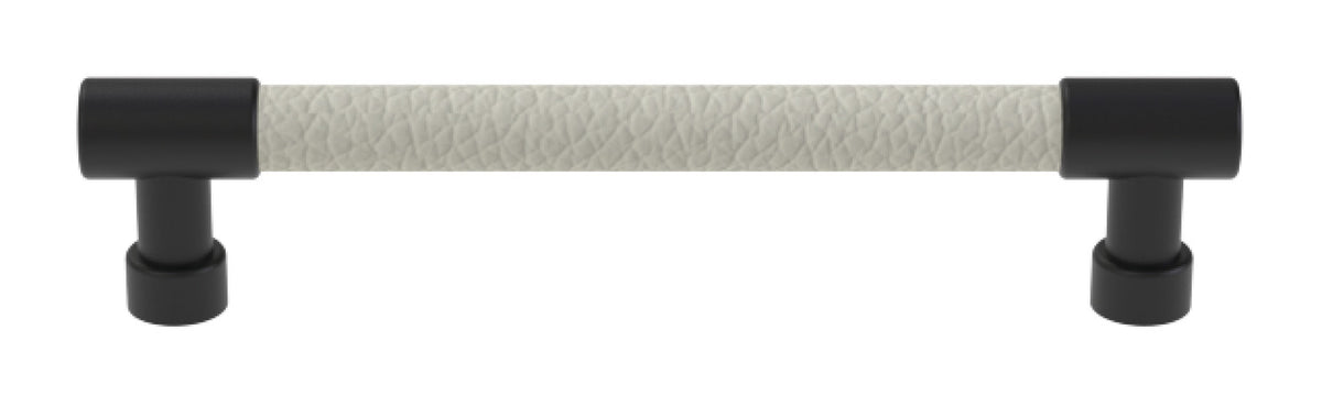 Häfele 111.95.403 TAG - Bar Pull, Traditional, Zinc, Faux Leather, Chrome/winter, 128 mm (5 1/16") CTC
