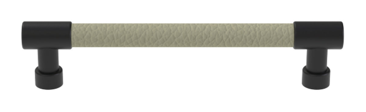 Häfele 111.95.433 TAG - Bar Pull, Traditional, Zinc, Faux Leather, Slate/graphite/winter, 256 mm (10 1/16") CTC