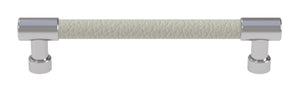 Häfele 111.95.417 TAG - Bar Pull, Traditional, Zinc, Faux Leather, Slate/graphite/pewter, 128 mm (5 1/16") CTC
