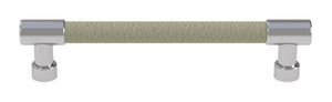 Häfele 111.95.434 TAG - Bar Pull, Traditional, Zinc, Faux Leather, Slate/graphite/oyster, 256 mm (10 1/16") CTC