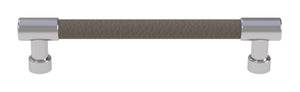 Häfele 111.95.427 TAG - Bar Pull, Traditional, Zinc, Faux Leather, Matte gold/winter, 256 mm (10 1/16") CTC