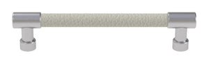Häfele 111.95.415 TAG - Bar Pull, Traditional, Zinc, Faux Leather, Slate/graphite/winter, 128 mm (5 1/16") CTC
