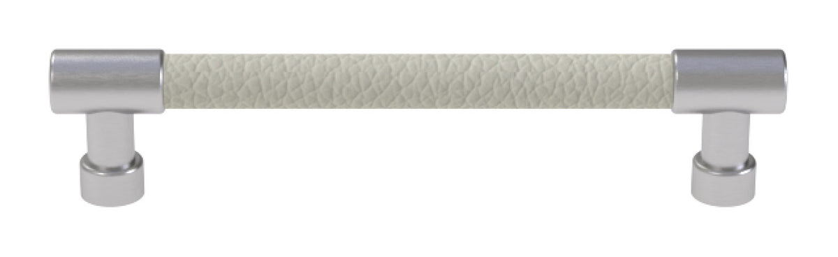 Häfele 111.95.402 TAG - Bar Pull, Traditional, Zinc, Faux Leather, Black/pewter, 128 mm (5 1/16") CTC