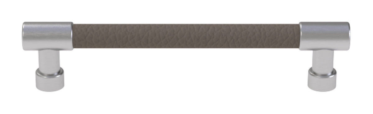 Häfele 111.95.419 TAG - Bar Pull, Traditional, Zinc, Faux Leather, Black/oyster, 256 mm (10 1/16") CTC