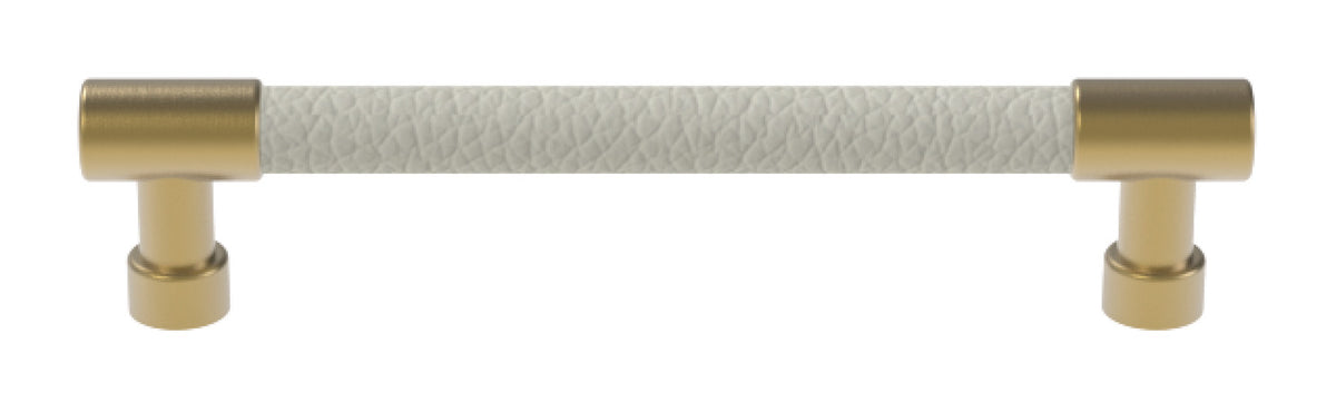 Häfele 111.95.429 TAG - Bar Pull, Traditional, Zinc, Faux Leather, Matte gold/pewter, 256 mm (10 1/16") CTC