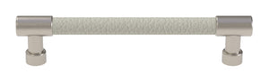 Häfele 111.95.403 TAG - Bar Pull, Traditional, Zinc, Faux Leather, Chrome/winter, 128 mm (5 1/16") CTC
