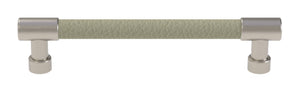 Häfele 111.95.424 TAG - Bar Pull, Traditional, Zinc, Faux Leather, Matte aluminum/winter, 256 mm (10 1/16") CTC