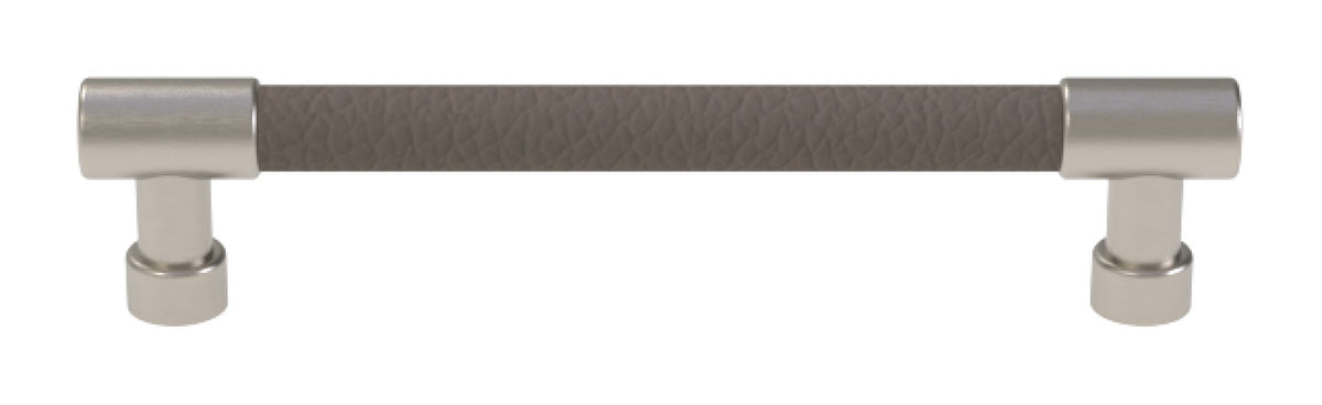 Häfele 111.95.434 TAG - Bar Pull, Traditional, Zinc, Faux Leather, Slate/graphite/oyster, 256 mm (10 1/16") CTC