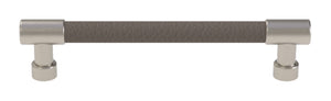 Häfele 111.95.429 TAG - Bar Pull, Traditional, Zinc, Faux Leather, Matte gold/pewter, 256 mm (10 1/16") CTC
