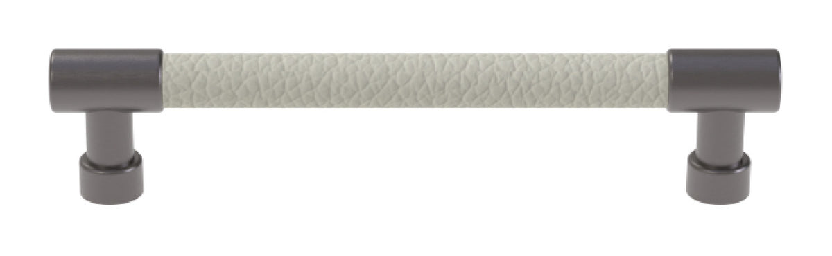 Häfele 111.95.403 TAG - Bar Pull, Traditional, Zinc, Faux Leather, Chrome/winter, 128 mm (5 1/16") CTC