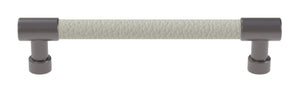 Häfele 111.95.403 TAG - Bar Pull, Traditional, Zinc, Faux Leather, Chrome/winter, 128 mm (5 1/16") CTC