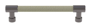 Häfele 111.95.415 TAG - Bar Pull, Traditional, Zinc, Faux Leather, Slate/graphite/winter, 128 mm (5 1/16") CTC