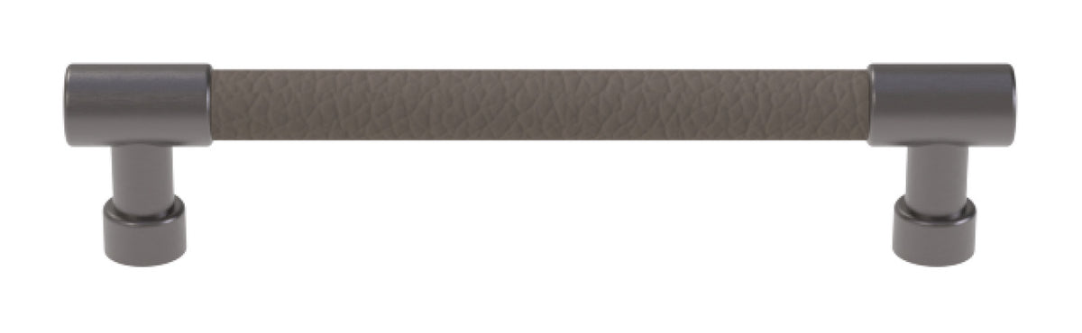 Häfele 111.95.433 TAG - Bar Pull, Traditional, Zinc, Faux Leather, Slate/graphite/winter, 256 mm (10 1/16") CTC