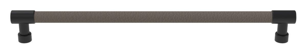 Häfele 111.95.433 TAG - Bar Pull, Traditional, Zinc, Faux Leather, Slate/graphite/winter, 256 mm (10 1/16") CTC