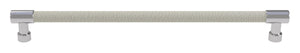 Häfele 111.95.408 TAG - Bar Pull, Traditional, Zinc, Faux Leather, Matte aluminum/pewter, 128 mm (5 1/16") CTC