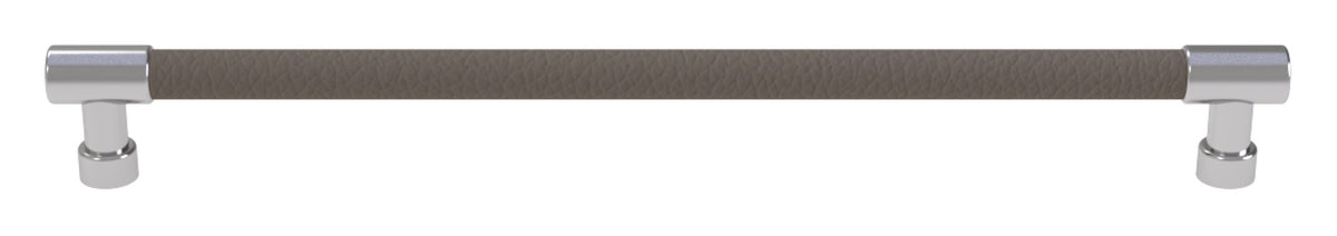 Häfele 111.95.433 TAG - Bar Pull, Traditional, Zinc, Faux Leather, Slate/graphite/winter, 256 mm (10 1/16") CTC