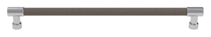 Häfele 111.95.433 TAG - Bar Pull, Traditional, Zinc, Faux Leather, Slate/graphite/winter, 256 mm (10 1/16") CTC