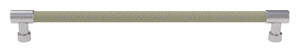 Häfele 111.95.419 TAG - Bar Pull, Traditional, Zinc, Faux Leather, Black/oyster, 256 mm (10 1/16") CTC