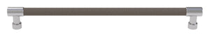 Häfele 111.95.429 TAG - Bar Pull, Traditional, Zinc, Faux Leather, Matte gold/pewter, 256 mm (10 1/16") CTC