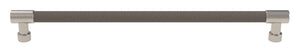 Häfele 111.95.433 TAG - Bar Pull, Traditional, Zinc, Faux Leather, Slate/graphite/winter, 256 mm (10 1/16") CTC