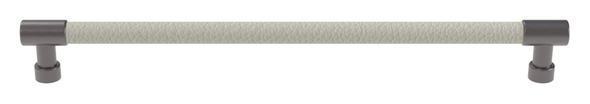 Häfele 111.95.434 TAG - Bar Pull, Traditional, Zinc, Faux Leather, Slate/graphite/oyster, 256 mm (10 1/16") CTC