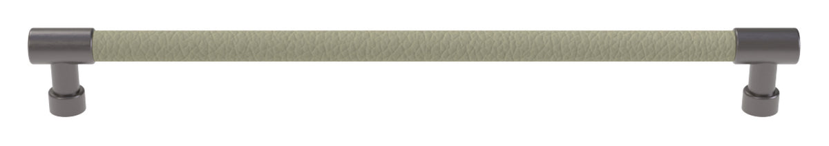Häfele 111.95.402 TAG - Bar Pull, Traditional, Zinc, Faux Leather, Black/pewter, 128 mm (5 1/16") CTC
