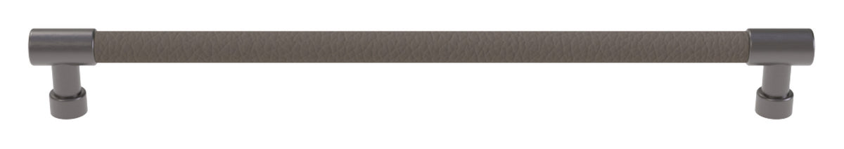 Häfele 111.95.402 TAG - Bar Pull, Traditional, Zinc, Faux Leather, Black/pewter, 128 mm (5 1/16") CTC