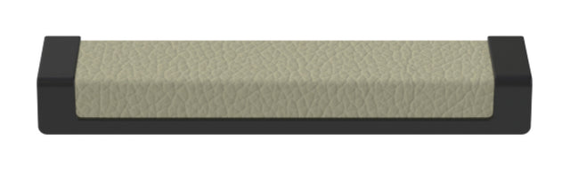 Häfele 111.95.437 TAG - Pull, Minimalist, Zinc, Faux Leather, Black/oyster, 128 mm (5 1/16") CTC