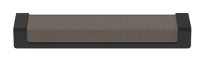 Häfele 111.95.437 TAG - Pull, Minimalist, Zinc, Faux Leather, Black/oyster, 128 mm (5 1/16") CTC