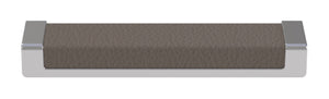 Häfele 111.95.438 TAG - Pull, Minimalist, Zinc, Faux Leather, Black/pewter, 128 mm (5 1/16") CTC