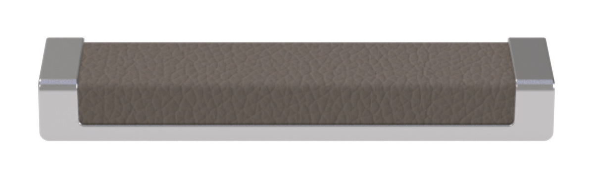 Häfele 111.95.459 TAG - Pull, Minimalist, Zinc, Faux Leather, Chrome/pewter, 256 mm (10 1/16") CTC
