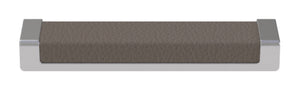 Häfele 111.95.438 TAG - Pull, Minimalist, Zinc, Faux Leather, Black/pewter, 128 mm (5 1/16") CTC