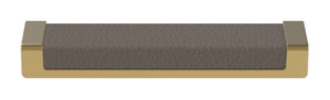 Häfele 111.95.444 TAG - Pull, Minimalist, Zinc, Faux Leather, Matte aluminum/pewter, 128 mm (5 1/16") CTC