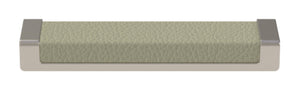 Häfele 111.95.459 TAG - Pull, Minimalist, Zinc, Faux Leather, Chrome/pewter, 256 mm (10 1/16") CTC