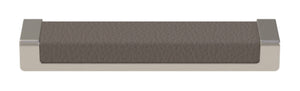 Häfele 111.95.437 TAG - Pull, Minimalist, Zinc, Faux Leather, Black/oyster, 128 mm (5 1/16") CTC