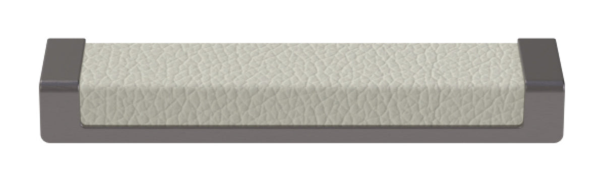 Häfele 111.95.444 TAG - Pull, Minimalist, Zinc, Faux Leather, Matte aluminum/pewter, 128 mm (5 1/16") CTC